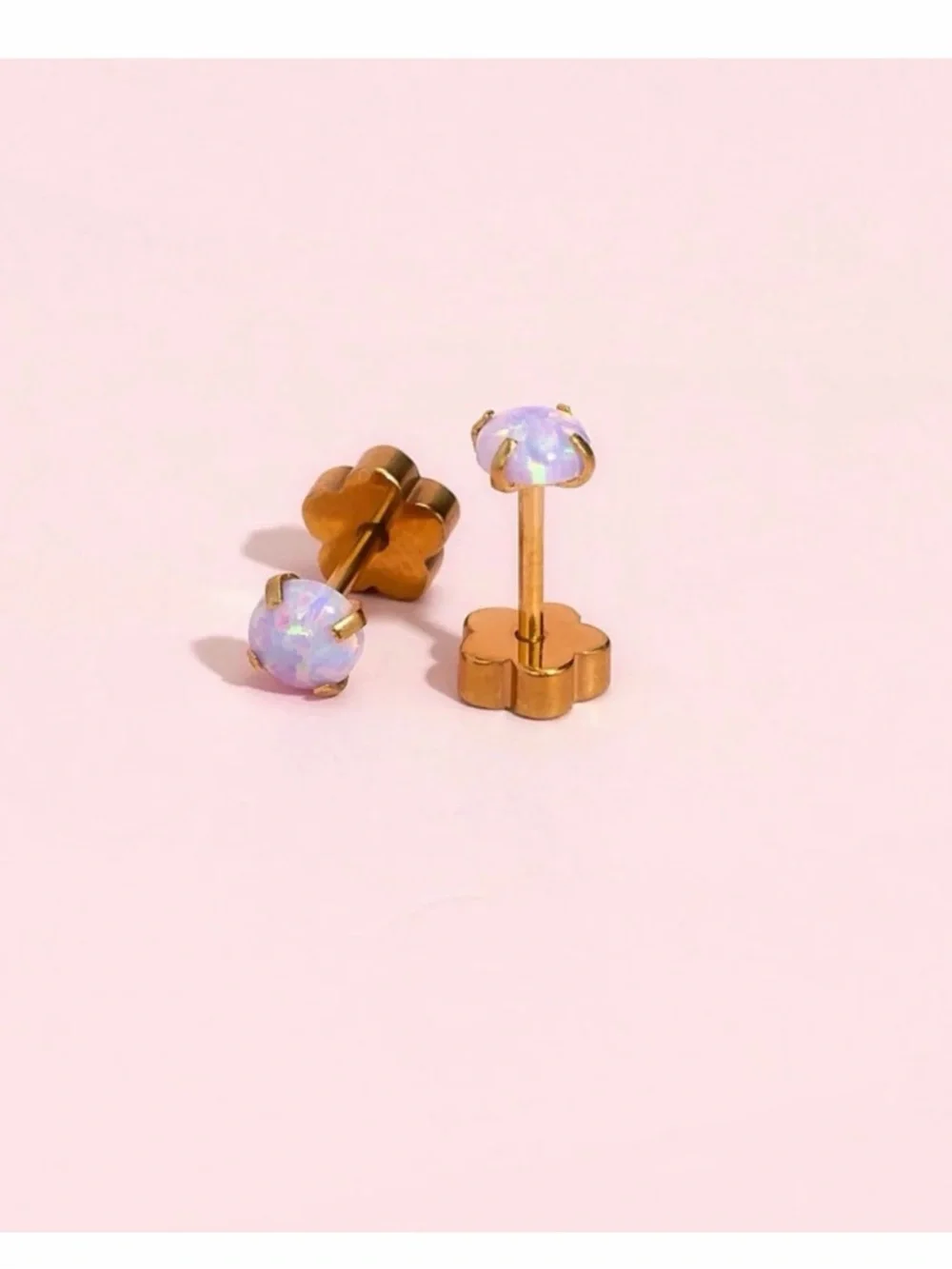 PiercedCo Purple Opals Girls Earrings Jewelry